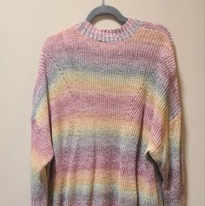 Torrid Pink and Yellow Gradient Knit Sweater